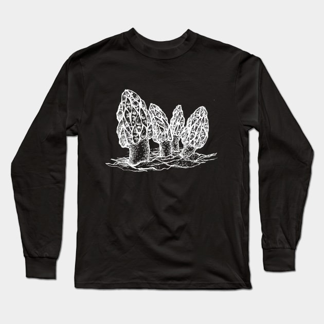 Morel Mushroom Long Sleeve T-Shirt by mycologist